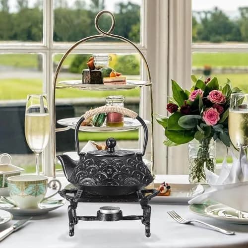 Sumnacon Cast Iron Tea Warmer with Tealight Candle Holder | Vintage Tea Pot Heater for Office & Party thumbnail 2
