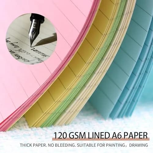 Mafegu Lined Refill Paper, Colorful Ruled Journal Fillers, A6 Planner Inserts | 50 Sheets, 120 GSM, 6-Hole Ring Fit thumbnail 4