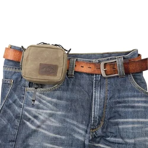diodrio Waxed Canvas Belt Pouch Small | Water Resistant EDC Bag for Men & Women thumbnail 1