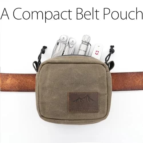diodrio Waxed Canvas Belt Pouch Small | Water Resistant EDC Bag for Men & Women thumbnail 2