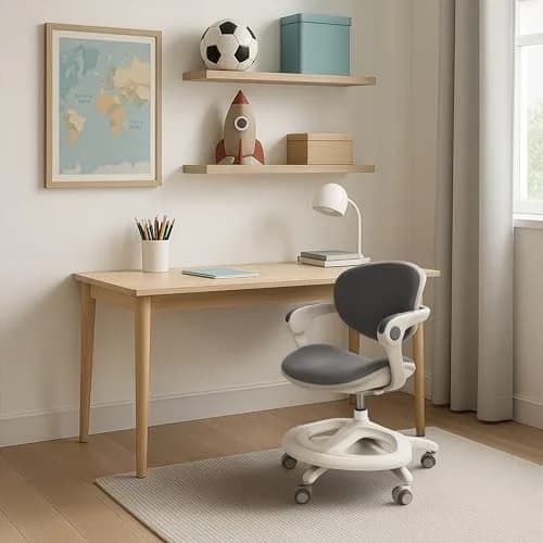 2xhome Kids Ergonomic Desk Chair with Adjustable Cushioned Seat and Back, 20in (51cm) x 14in (36cm) x 33in (84cm) | Supportive & Adjustable thumbnail 2