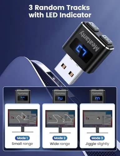 meantanty Metal Tiny Mouse Jiggler Blue | Undetectable USB Mover with 3 Modes & LED Screen thumbnail 3