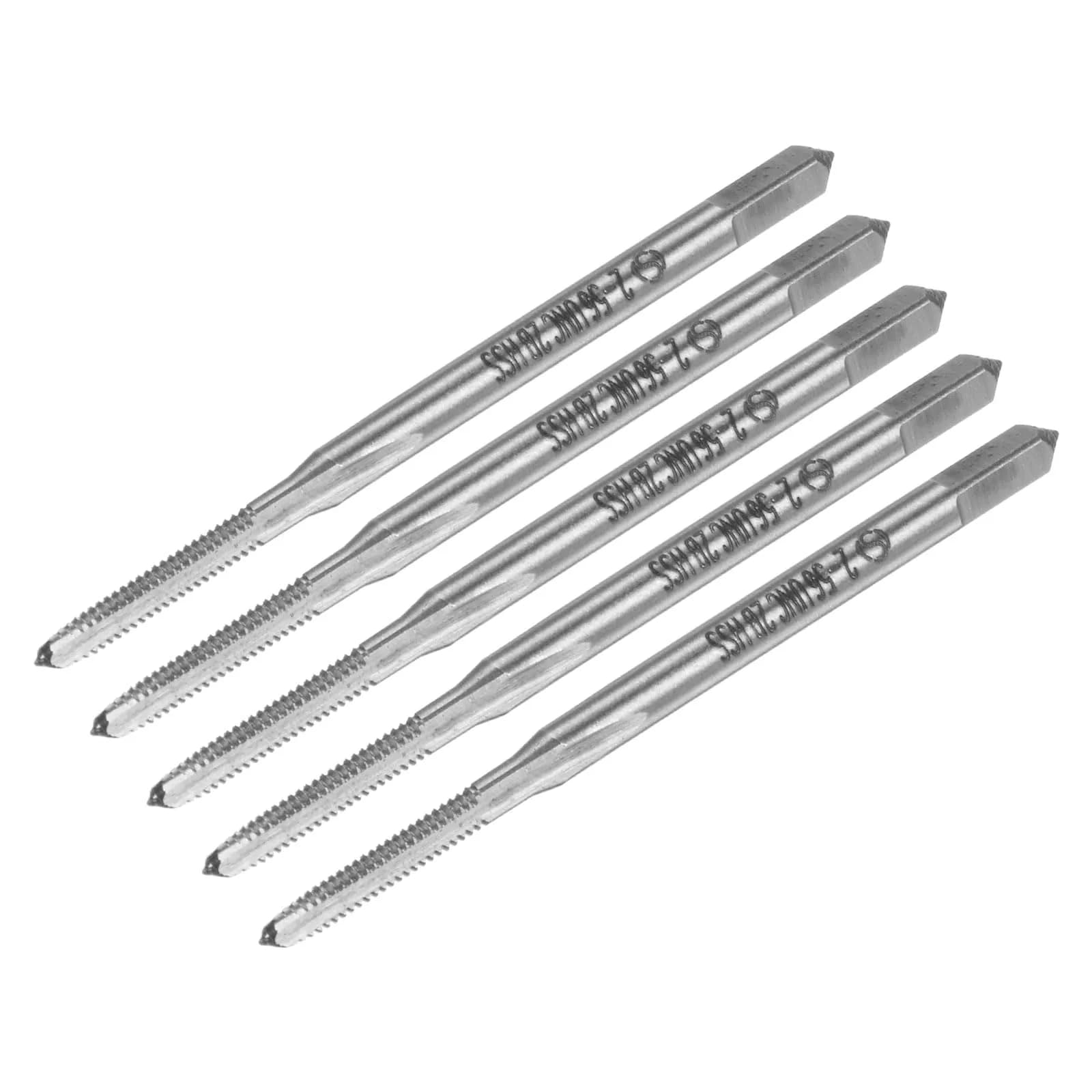 uxcell Machine Tap #2-56 UNC Thread 2B Class 3 Flutes High Speed Steel Screw Threading Tap Tapping Tool 5pcs | Precision Threading for Metalworking