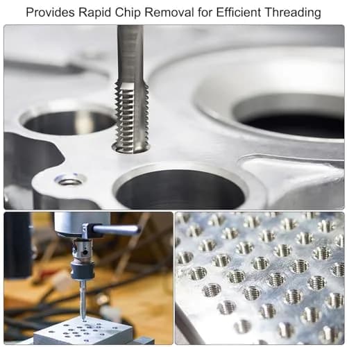 uxcell Machine Tap #2-56 UNC Thread 2B Class 3 Flutes High Speed Steel Screw Threading Tap Tapping Tool 5pcs | Precision Threading for Metalworking thumbnail 6