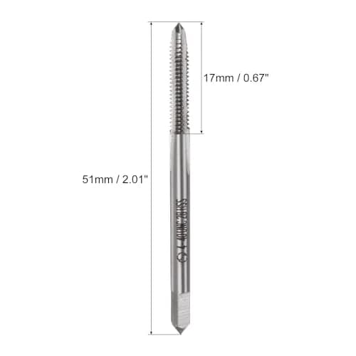 uxcell Machine Tap #4-40 UNC 2B Class 3 Flutes High Speed Steel Screw Threading Tap Tapping Tool (5 Pcs, 51mm Length) thumbnail 2