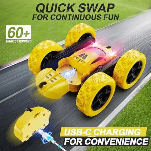 QUNREDA Remote Control Stunt Car 16.0cm (6.3") | 4WD 360° Flips & 50 Min Playtime thumbnail 2