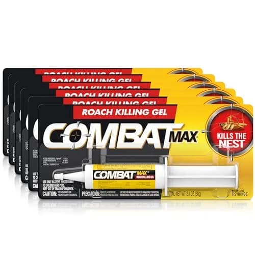 Combat Max Roach Killing Gel 6 Syringes, 12.6 Fl Oz (2.1 Fl Oz Each) | EPA Registered Pesticide for Indoor & Outdoor Use thumbnail 1