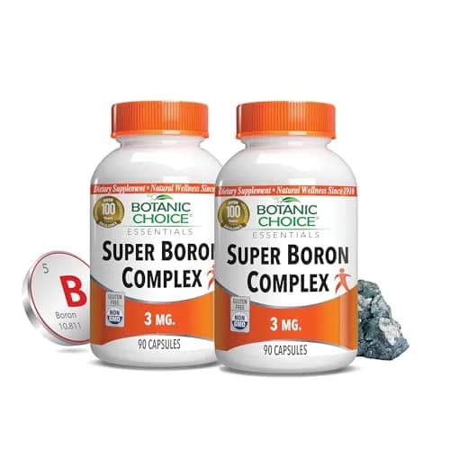 Botanic Choice Super Boron Complex 3mg Bone Support Supplement, 2 Pack | Promotes Bone & Prostate Health thumbnail 1