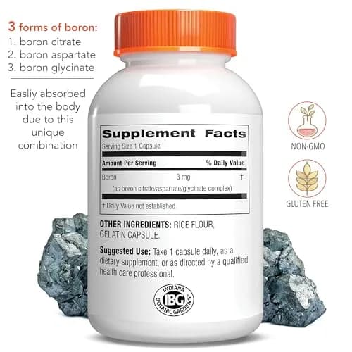 Botanic Choice Super Boron Complex 3mg Bone Support Supplement, 2 Pack | Promotes Bone & Prostate Health thumbnail 2