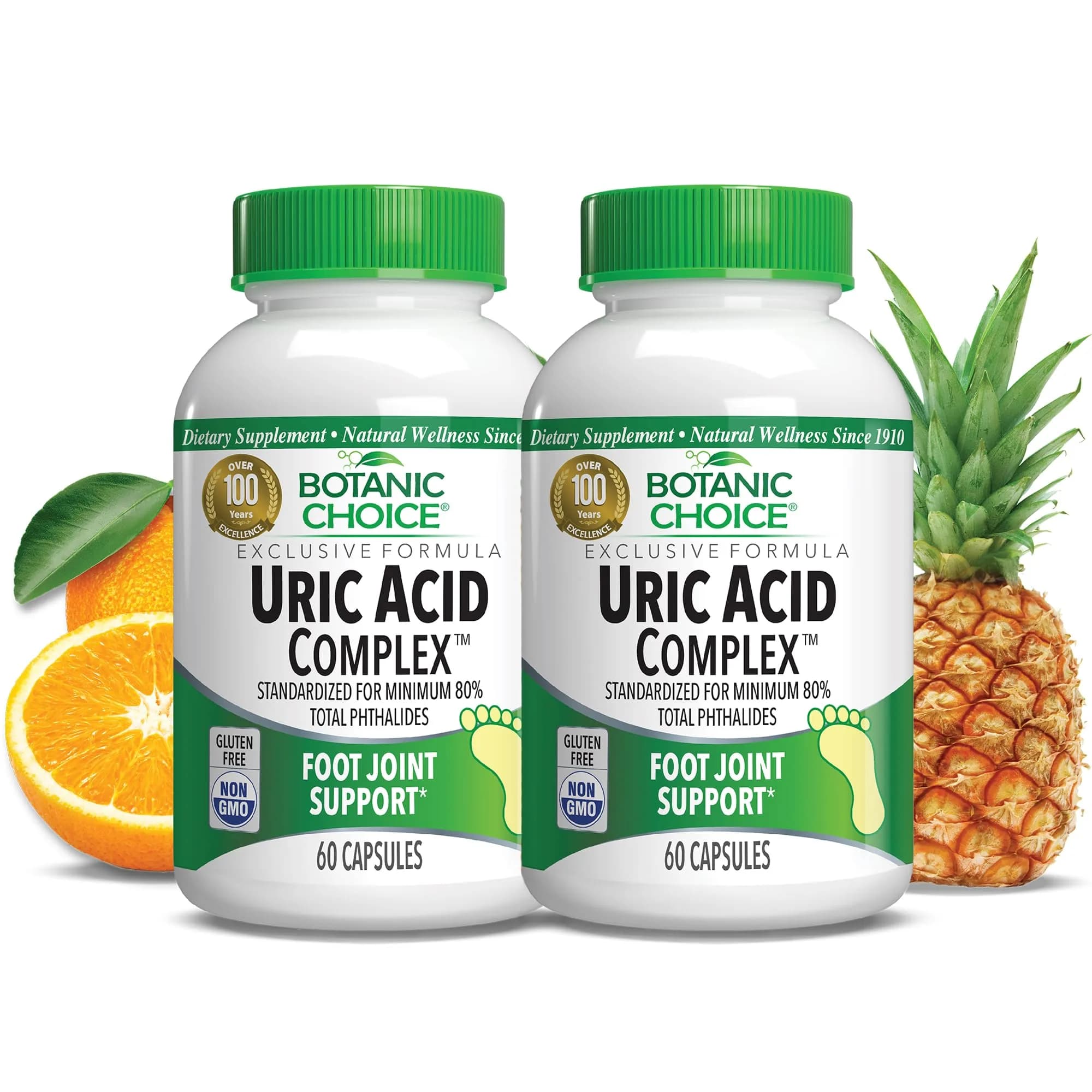 Botanic Choice Uric Acid Complex Celery Seed & Bromelain 60 Count (Pack of 2) | Supports Joint Comfort & Uric Acid Balance