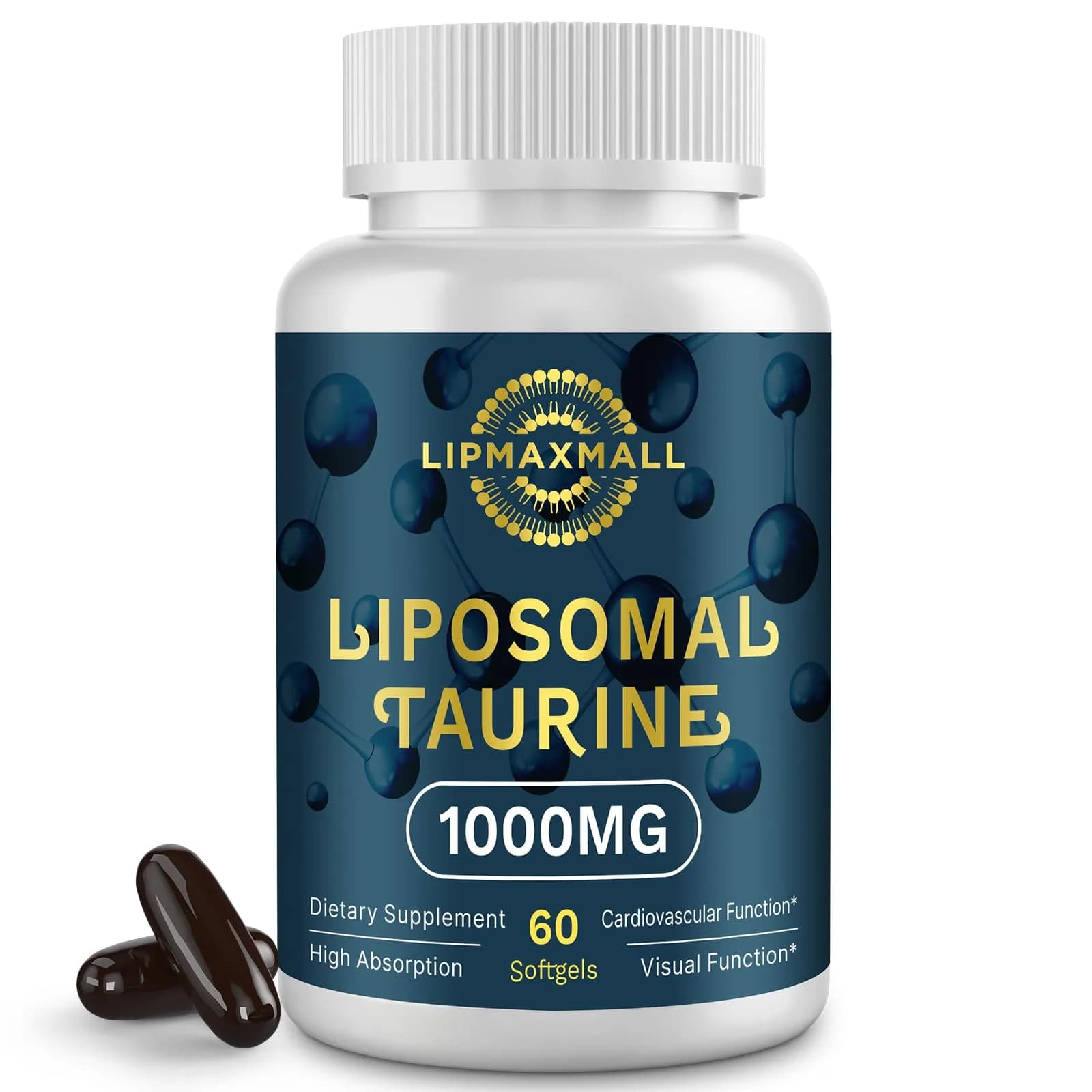 lipmaxmall Liposomal Taurine Supplement 1000mg | High Absorption Amino Acid for Heart, Nerve, Brain, Visual