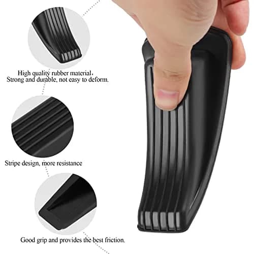 Utron Black Rubber Door Stoppers 12 Pack | Floor Mount, 12cm (4.8in) L x 5.6cm (2.2in) W x 3.3cm (1.3in) H thumbnail 3