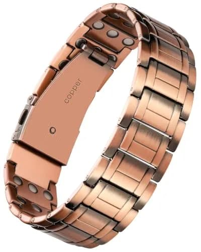 Feraco Pure Copper Magnetic Bracelet for Men | 22cm (8.66'') Adjustable thumbnail 1