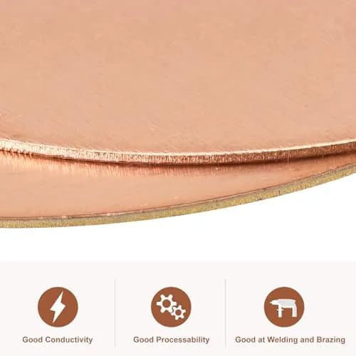 uxcell Pure Copper Sheet 150mm (6") Diameter x 1mm (0.04") Thickness | T2 Copper Metal Round Plate for Crafts, Electrical Repairs thumbnail 4