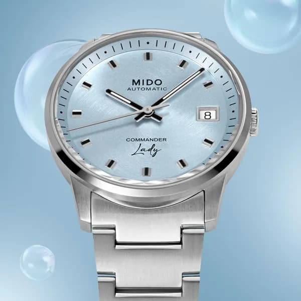 MIDO Commander Lady - Swiss Automatic Watch for Women - Blue Dial - 35mm Stainless Steel Case thumbnail 6