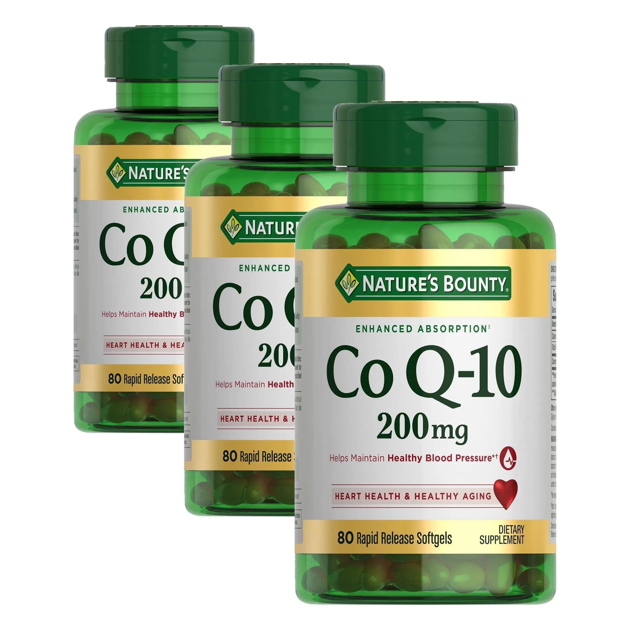 Nature's Bounty CoQ10 200mg Softgels, 160 Count (Pack of 2) — Softgel