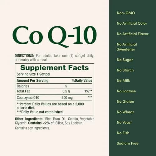 Nature's Bounty CoQ10 200mg Rapid Release Softgels, 240 Count thumbnail 6
