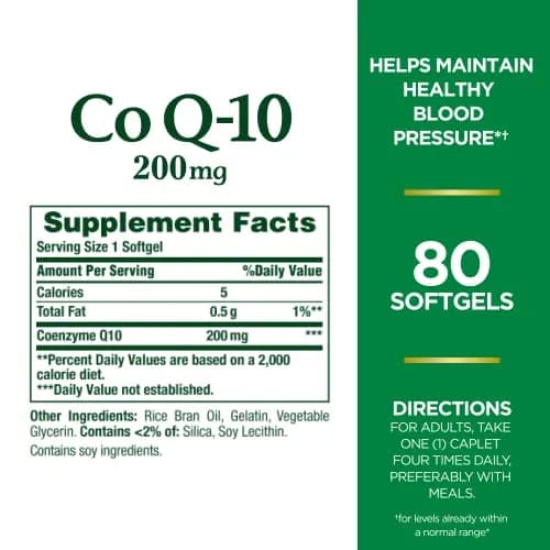 Nature's Bounty CoQ10 200mg Rapid Release Softgels, 240 Count thumbnail 2