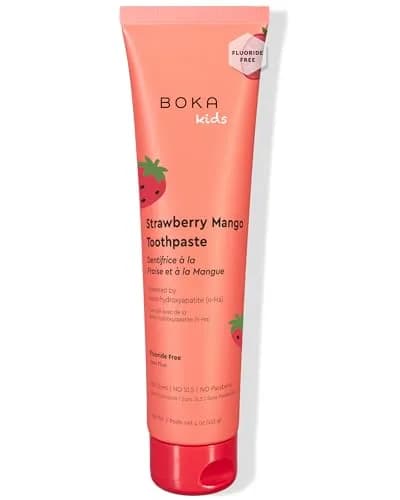Boka Kids Toothpaste Strawberry Mango Nano Hydroxyapatite Fluoride-Free 4 oz (113 g) | Dentist Recommended for Enamel Care thumbnail 1