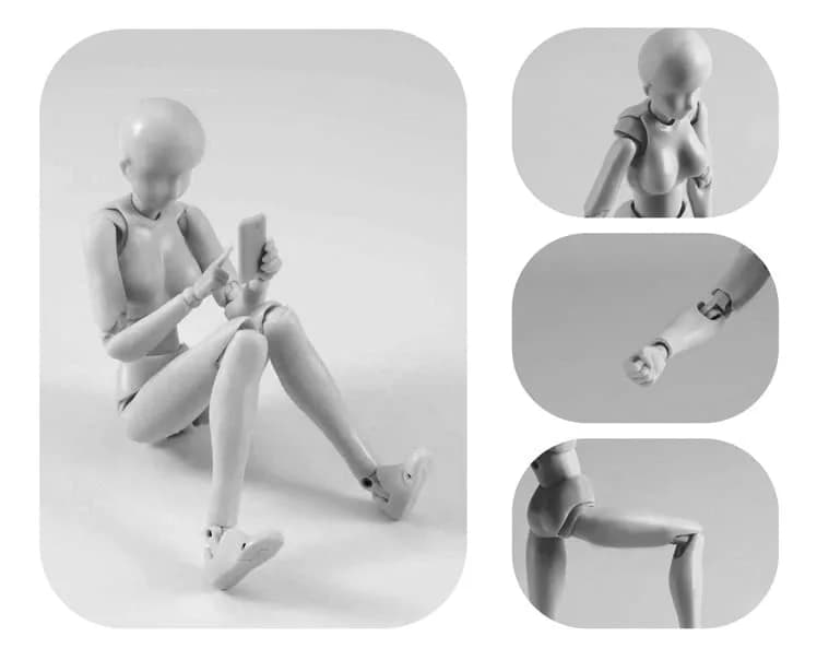 Haniforever Female Art Mannequin Figure 12.7 cm (5 in) | Poseable Model for Drawing & Sketching thumbnail 3