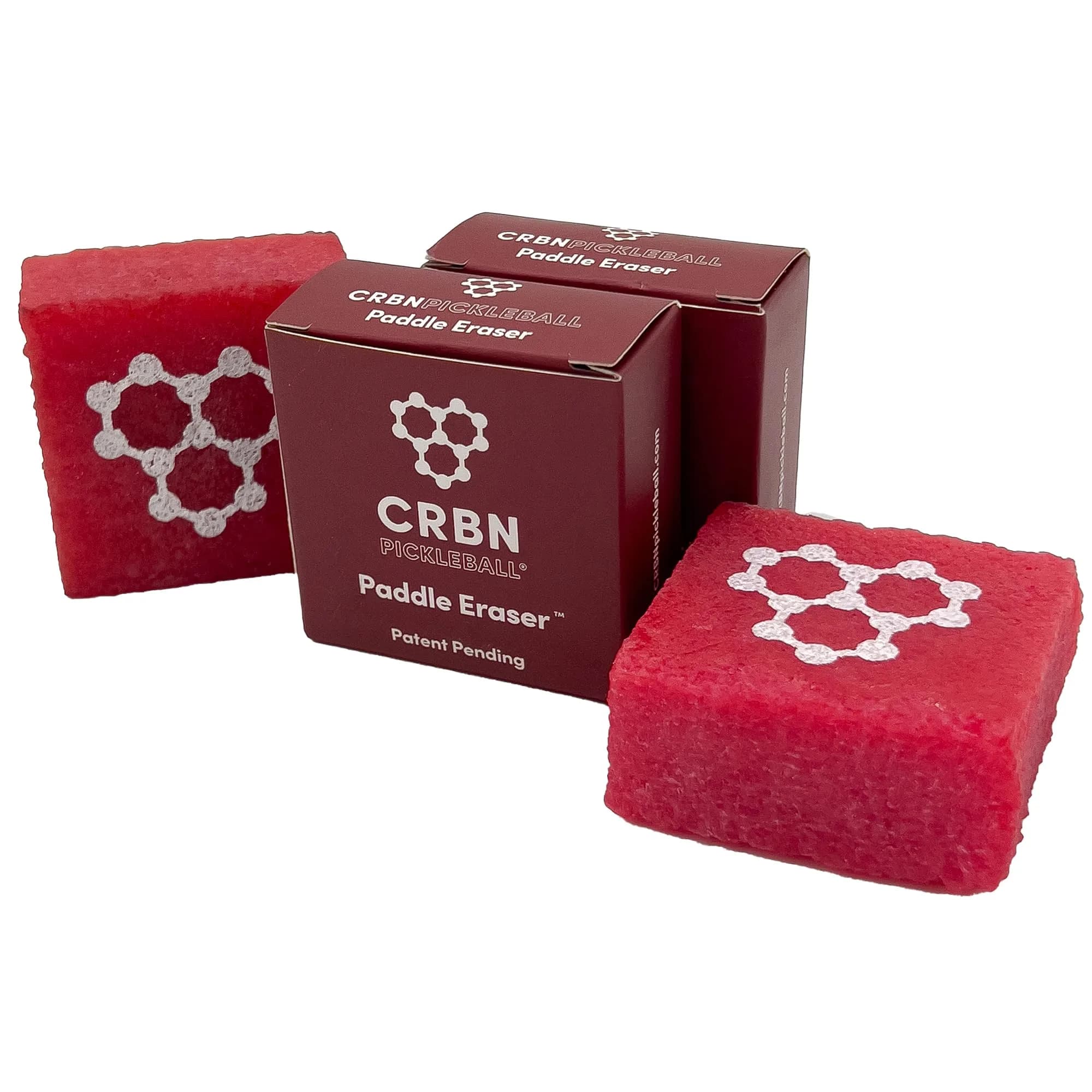 CRBN Pickleball Paddle Eraser - Red 2-Pack | Cleans Carbon Fiber & Raw Surfaces