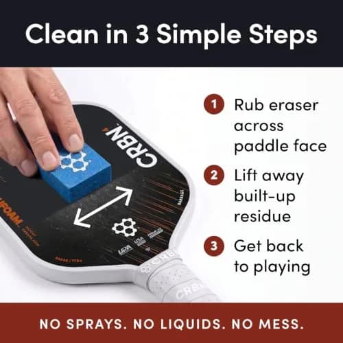 CRBN Pickleball Paddle Eraser Red | Cleans Carbon Fiber Faces thumbnail 6