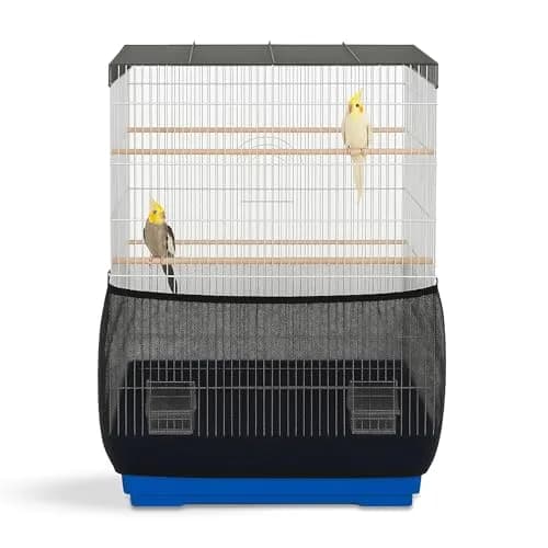 KNUTI Universal Bird Cage Seed Catcher Mesh Skirt Cover 100-in Black | Effortless Fit & Easy to Clean thumbnail 1