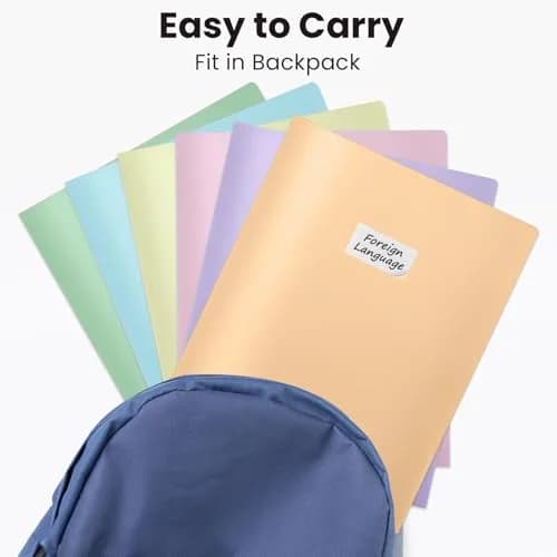 Sooez 7-Pack Plastic Folders with Pockets, Pastel Colors, 2-Pocket Folder Bulk, 29.59 cm x 24.61 cm (11.65"L x 9.45"W) | Acid-Free, Tear-Resistant, Heavy Duty thumbnail 5