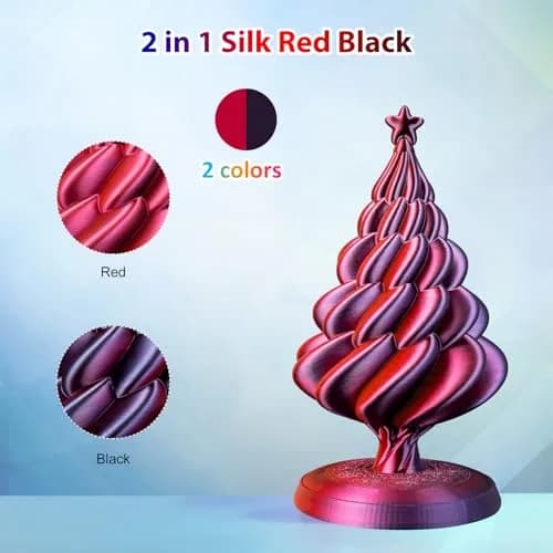 3Dgenius Silk Dual Color PLA Filament 1.75mm | 2-in-1 Multicolor, Clog-Free, 1KG Spool thumbnail 4
