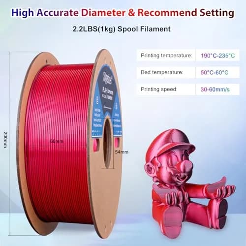 3Dgenius Silk Dual Color PLA Filament 1.75mm | 2-in-1 Multicolor, Clog-Free, 1KG Spool thumbnail 5