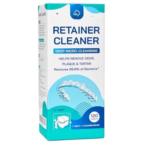 YKL Retainer & Denture Cleaner Kit with 120 Tablets & Guard Bath Cup | 10.38cm L x 9.09cm W x 23.79cm H thumbnail 1