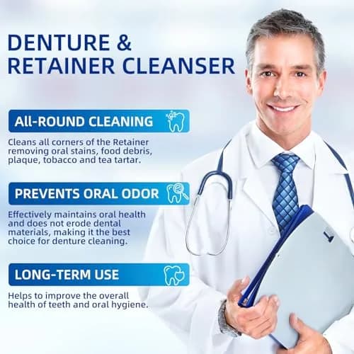 YKL Retainer & Denture Cleaner Kit with 120 Tablets & Guard Bath Cup | 10.38cm L x 9.09cm W x 23.79cm H thumbnail 6