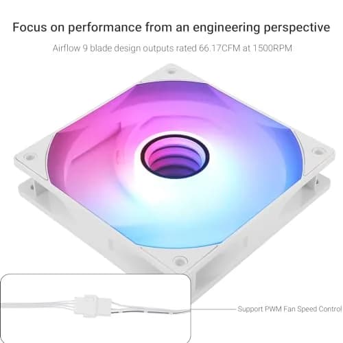 Thermalright TL-C12W-S V3 CPU Fan 120mm Case Cooler Fan ARGB, 4pin PWM, Silent, 3-Pack | Mirror Light Effect with S-FDB Bearing thumbnail 3