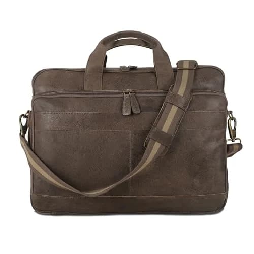 KomalC 16 Inch Leather Laptop Messenger Bag for Men & Women, Office Satchel | Premium Buffalo Leather Briefcase thumbnail 8