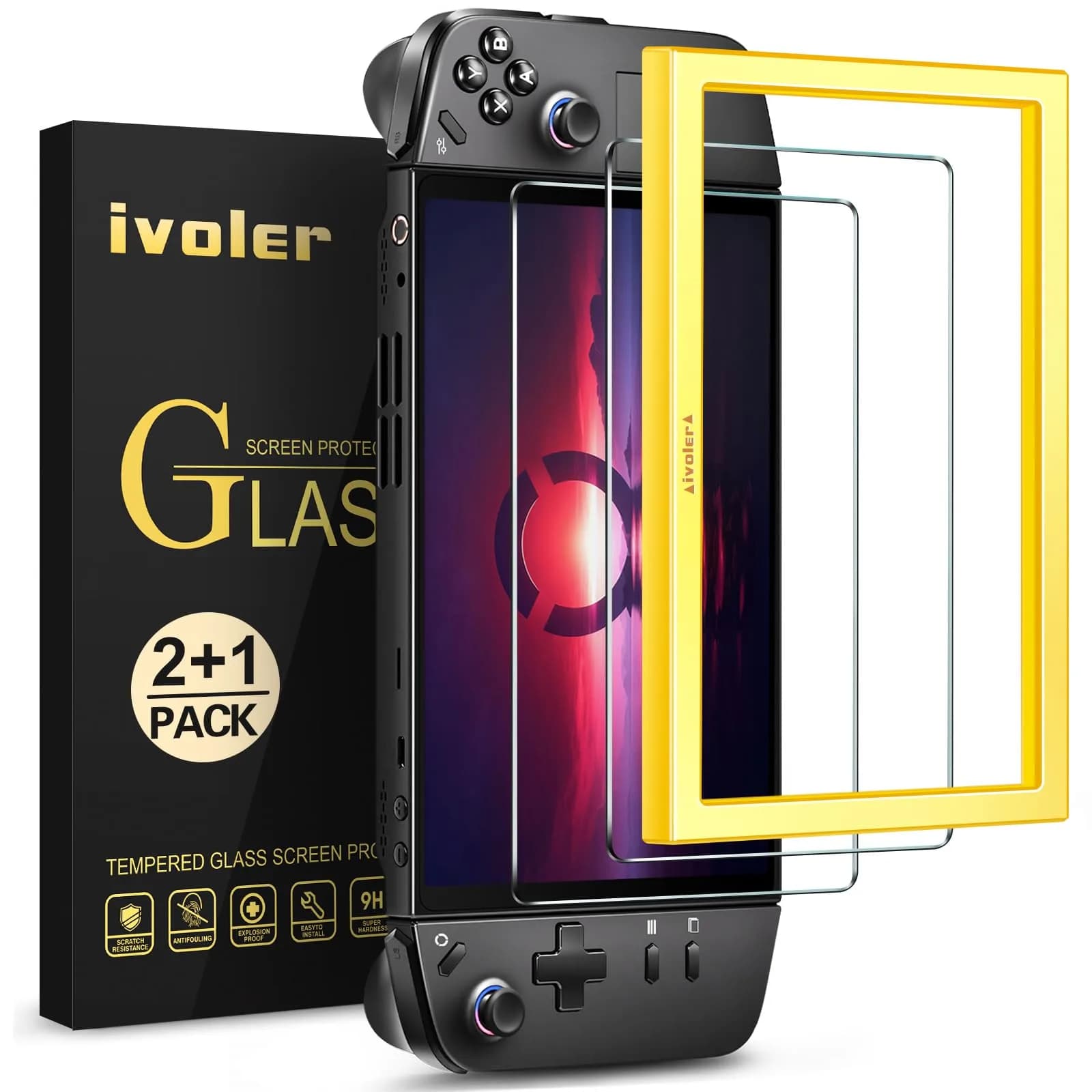 ivoler Ultra HD Clear Screen Protector for Steam Deck OLED/LCD 2-Pack | 99.9% Transparency, Scratch-Resistant, 7.4''/7'' Compatible — Transparent / 8.8''