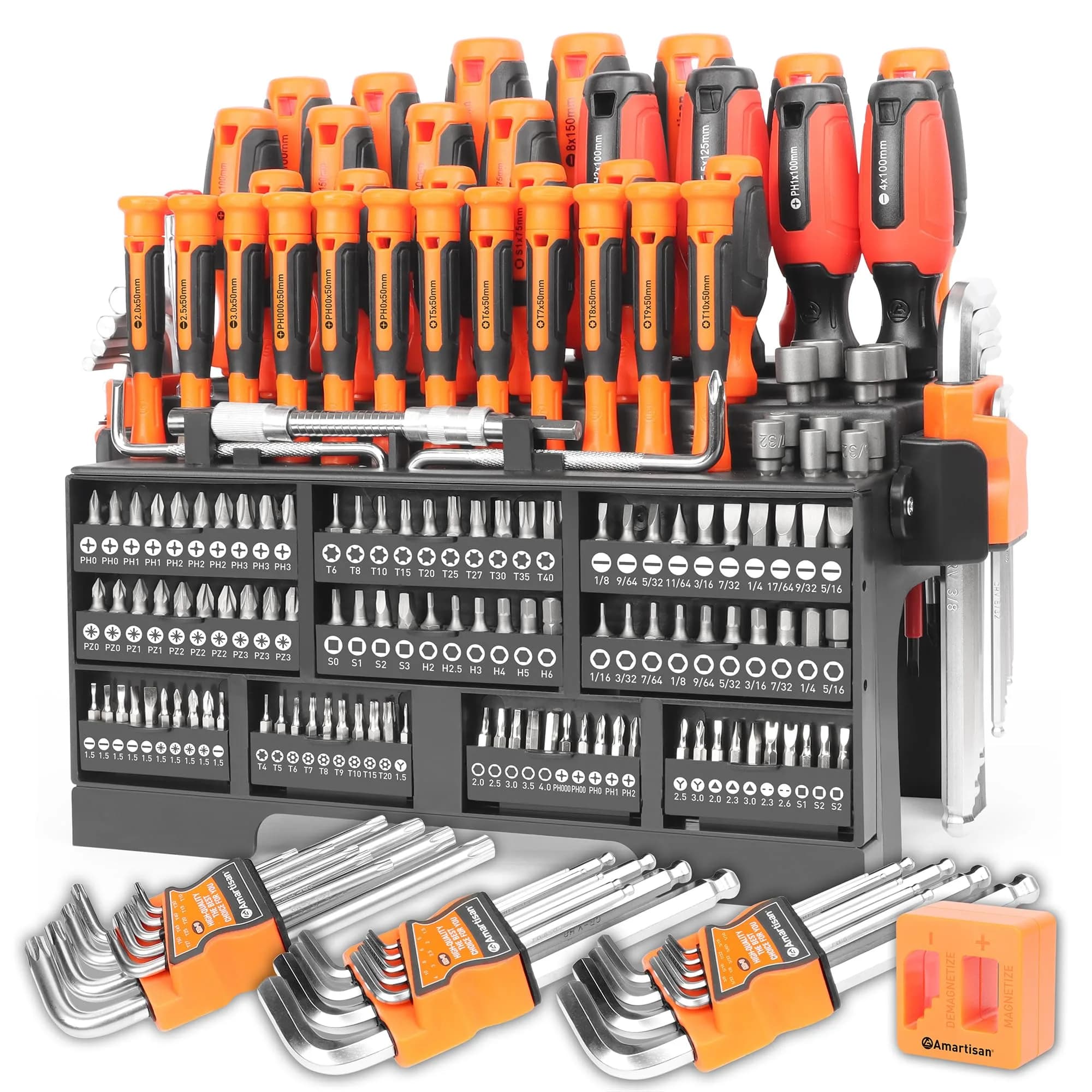 Amartisan 43-Piece Magnetic Screwdriver Set with Case, Green | Precision & Multi-Bit Tools — 175-piece Screwdrivers Set