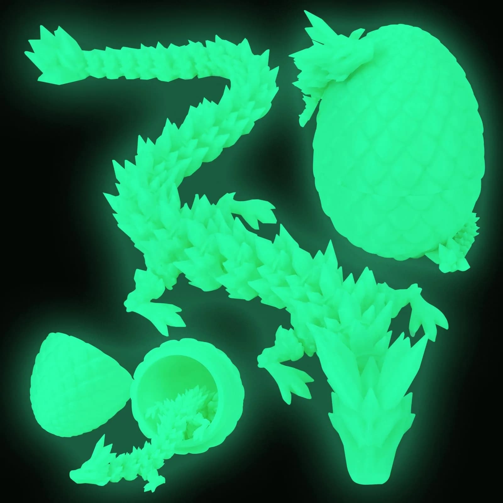 TBOLINE 12" Articulated Crystal Dragon Toy with 4.53" Egg | Officially Licensed, Non-Toxic PLA