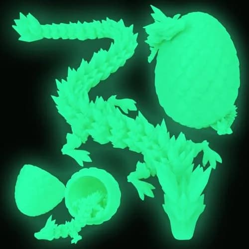 TBOLINE 12" Articulated Crystal Dragon Toy with 4.53" Egg | Officially Licensed, Non-Toxic PLA thumbnail 1