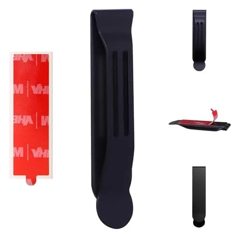 BORING PRODUCT Attachable Pocket Clip Matte Black | Metal Adhesive Accessories for Smartphones, GPS, Walkie-Talkie, Belt Holster (1 Pack) thumbnail 1