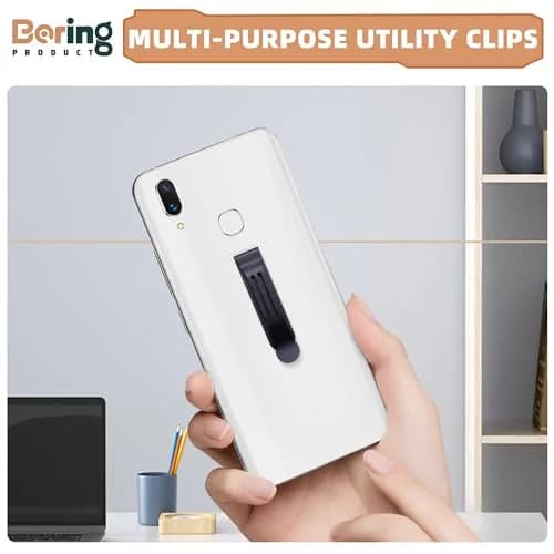 BORING PRODUCT Attachable Pocket Clip Matte Black | Metal Adhesive Accessories for Smartphones, GPS, Walkie-Talkie, Belt Holster (1 Pack) thumbnail 8