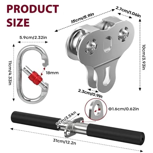 Fologtoo Zipline Pulley with Handle, 304 Stainless Steel Zip Line Trolley | Durable & Safe Outdoor Gear thumbnail 2