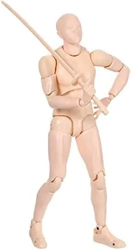 Haniforever Male Artist Mannequin Figure 15cm (6 Inch) | Poseable Drawing Model with Accessories thumbnail 6