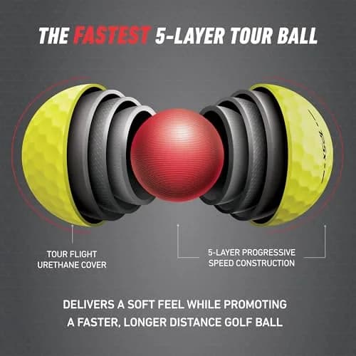 TaylorMade TP5x Yellow Golf Balls 12 Pack | High Visibility Tour Performance thumbnail 3