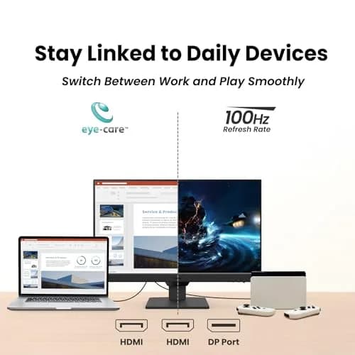 BenQ GW2490 24" Monitor 100Hz FHD IPS Eye-Care Tech VESA Mount Thin Bezel Low Blue Light thumbnail 3