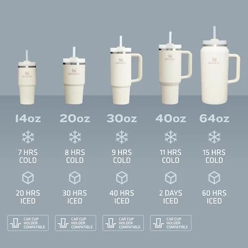 STANLEY Quencher H2.0 Flow State Tumbler, 20 oz, Stone | Double Wall Vacuum Insulation for Cold & Hot Drinks thumbnail 5