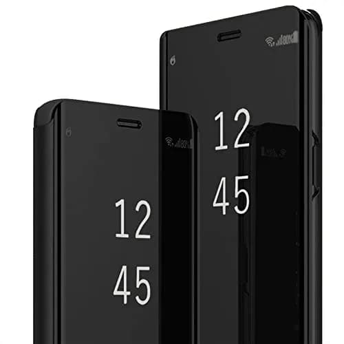 Gxmeuie Clear View Mirror Flip Case for Samsung Galaxy S24 Ultra 5G | Shockproof PU Leather with Kickstand thumbnail 1