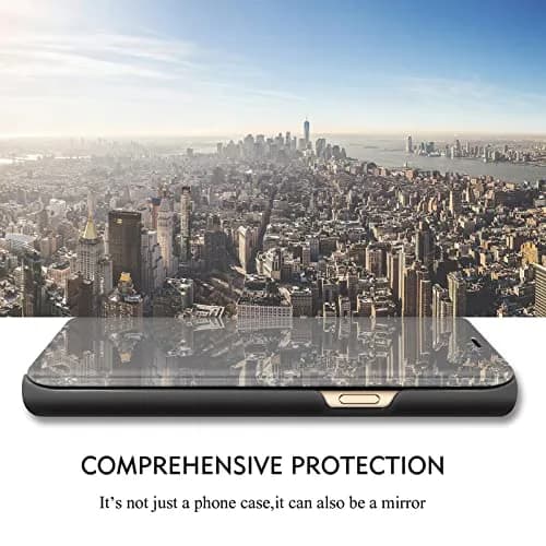 Gxmeuie Clear View Mirror Flip Case for Samsung Galaxy S24 Ultra 5G | Shockproof PU Leather with Kickstand thumbnail 2