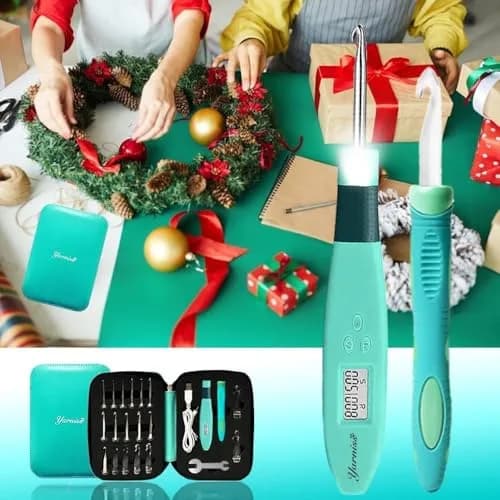Yarniss 18 Size Lighted Crochet Hooks Set 2.0mm-14.0mm | Interchangeable Hooks with Stitch Counter thumbnail 7