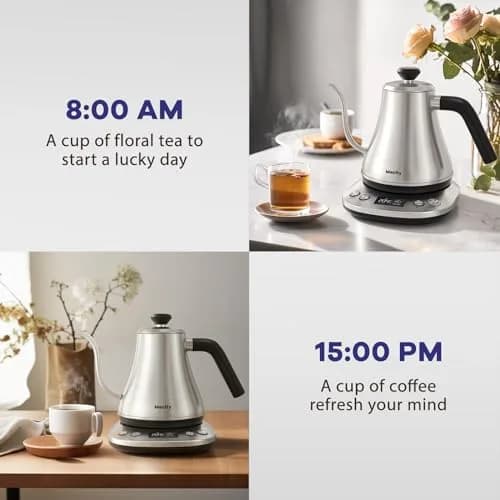Mecity Electric Gooseneck Kettle With LCD Display Temperature Control 0.8L (0.8 Quarts) | Quick Heating 1200W for Pour Over Coffee & Tea thumbnail 8