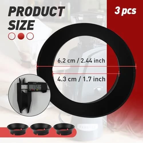 FixlyFido Silicone Gasket Replacement for Baratza Encore & Virtuoso Grinders - 3 Pcs | Prevents Ground Escapes thumbnail 2